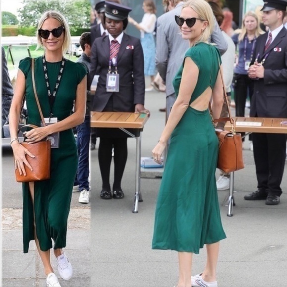 Reformation Gavin Dress in Emerald *NEW* - Picture 3 of 5